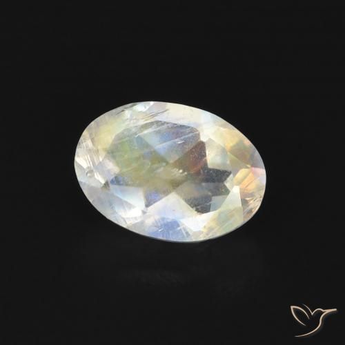 9,17 ctw natürlicher Bläulich-weiß Regenbogenmondstein, Oval, Transparent