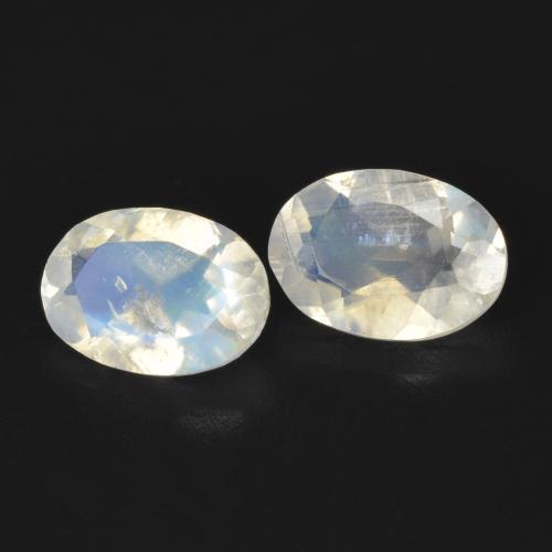 1.35 ct natürliche Bläulich-weiß Regenbogenmondstein-Edelsteine, Oval, Transparent