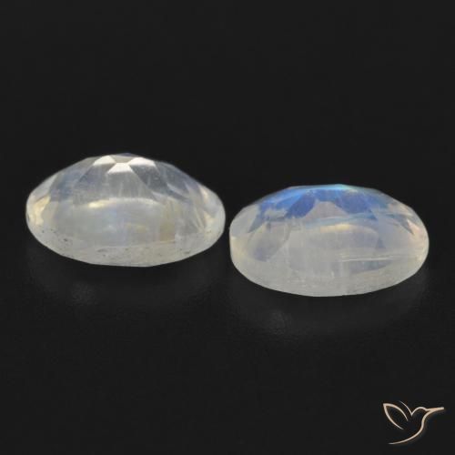 1.48 ct natürliche Bläulich-weiß Regenbogenmondstein-Edelsteine, Oval, Transparent
