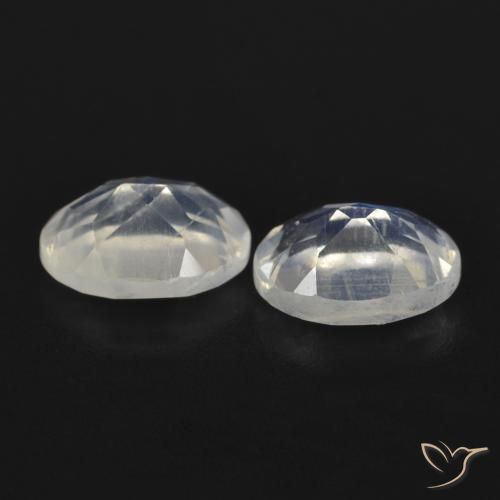 1.63 ct natürliche Bläulich-weiß Regenbogenmondstein-Edelsteine, Oval, Transparent