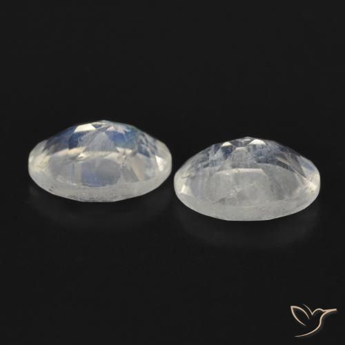 1.48 ct natürliche Bläulich-weiß Regenbogenmondstein-Edelsteine, Oval, Transparent
