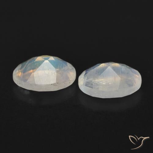 1.49 ct natürliche Bläulich-weiß Regenbogenmondstein-Edelsteine, Oval, Transparent