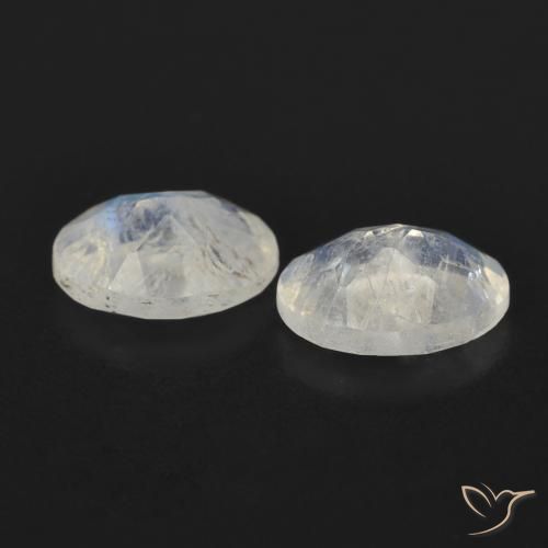 1.53 ct natürliche Bläulich-weiß Regenbogenmondstein-Edelsteine, Oval, Transparent