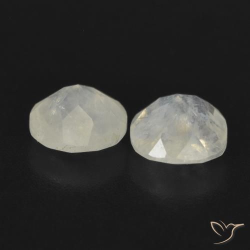 1.56 ct natürliche Bläulich-weiß Regenbogenmondstein-Edelsteine, Kissen, Lichtdurchlässig