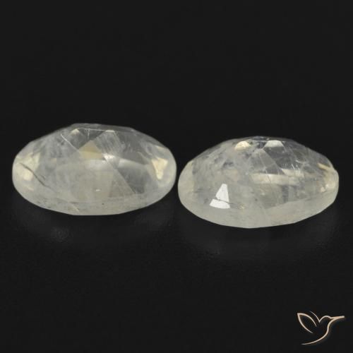 1.48 ct natürliche Bläulich-weiß Regenbogenmondstein-Edelsteine, Oval, Transparent