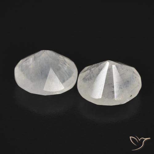 2.24 ct natürliche Bläulich-weiß Regenbogenmondstein-Edelsteine, Oval, Transparent