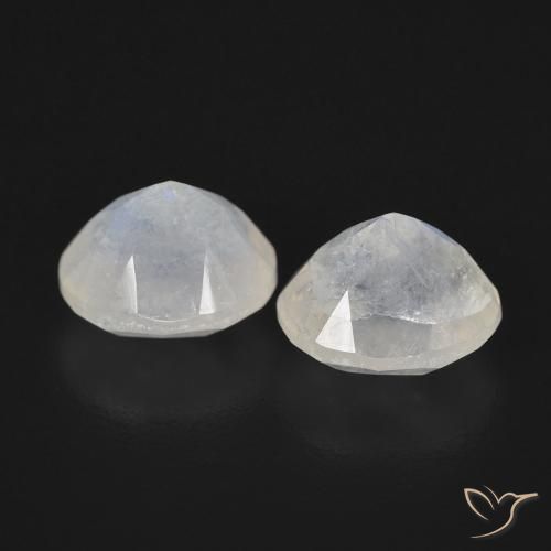 2.37 ct natürliche Bläulich-weiß Regenbogenmondstein-Edelsteine, Oval, Lichtdurchlässig