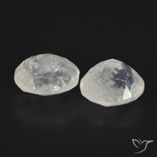 2.45 ct natürliche Bläulich-weiß Regenbogenmondstein-Edelsteine, Oval, Transparent