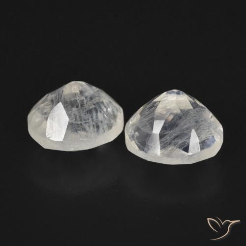 2.41 ct natürliche Bläulich-weiß Regenbogenmondstein-Edelsteine, Oval, Transparent
