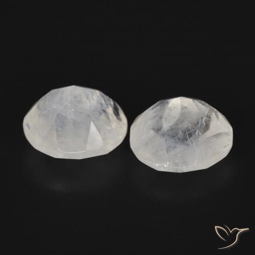 2.27 ct natürliche Bläulich-weiß Regenbogenmondstein-Edelsteine, Oval, Transparent