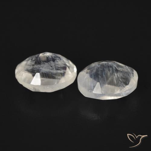2.07 ct natürliche Bläulich-weiß Regenbogenmondstein-Edelsteine, Oval, Transparent