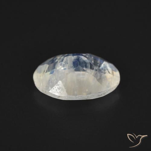 9,17 ctw natürlicher Bläulich-weiß Regenbogenmondstein, Oval, Transparent