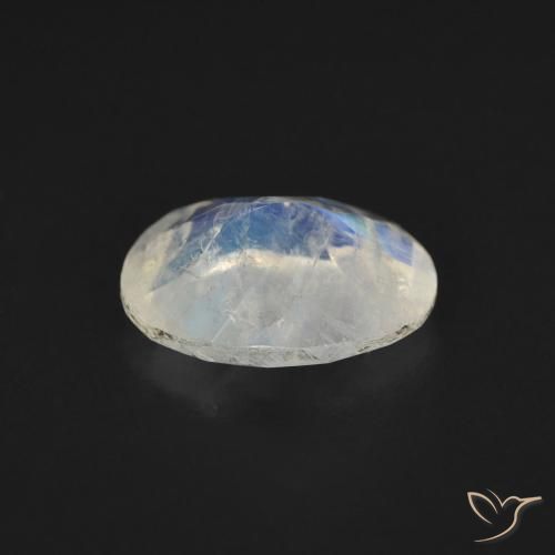 9,17 ctw natürlicher Bläulich-weiß Regenbogenmondstein, Oval, Transparent