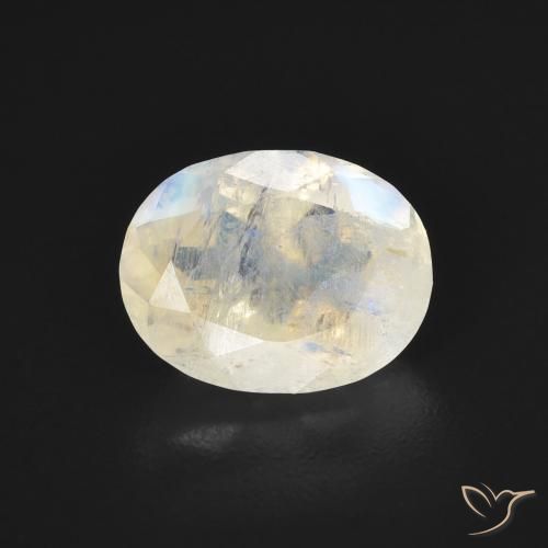 1.75ct Natürlicher Bläulich-weiß Regenbogenmondstein, Oval, Transparent