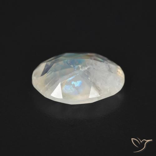 9,17 ctw natürlicher Bläulich-weiß Regenbogenmondstein, Oval, Transparent