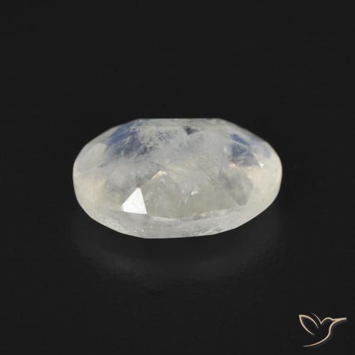 9,17 ctw natürlicher Bläulich-weiß Regenbogenmondstein, Oval, Transparent