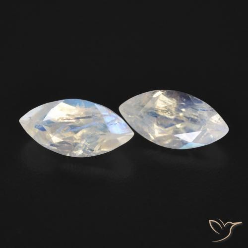 1.15 ct natürliche Bläulich-weiß Regenbogenmondstein-Edelsteine, Marquise, Transparent