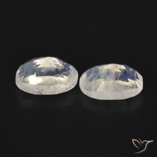 1.07 ct natürliche Bläulich-weiß Regenbogenmondstein-Edelsteine, Oval, Transparent