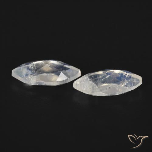 0.97 ct natürliche Bläulich-weiß Regenbogenmondstein-Edelsteine, Marquise, Transparent