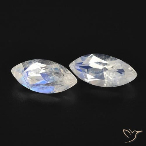 1.14 ct natürliche Bläulich-weiß Regenbogenmondstein-Edelsteine, Marquise, Transparent