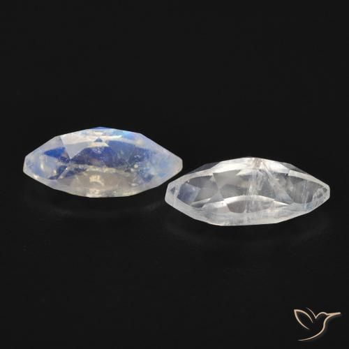1.14 ct natürliche Bläulich-weiß Regenbogenmondstein-Edelsteine, Marquise, Transparent