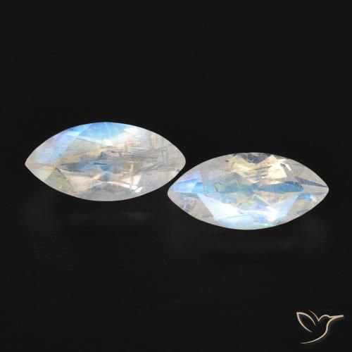 1.18ctw Natürlicher Bläulich-weiß Regenbogenmondstein, Marquise, Transparent