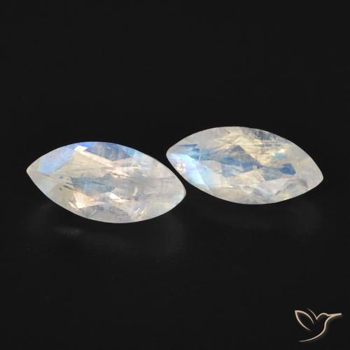 1.18 ct natürliche Bläulich-weiß Regenbogenmondstein-Edelsteine, Marquise, Transparent
