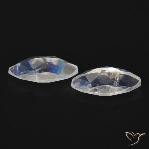 1.07 ct natürliche Bläulich-weiß Regenbogenmondstein-Edelsteine, Marquise, Transparent