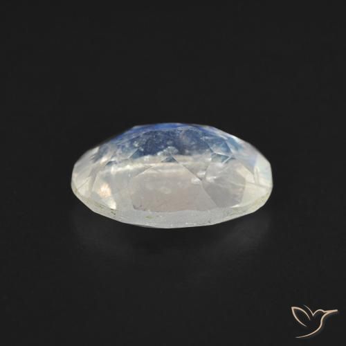 9,17 ctw natürlicher Bläulich-weiß Regenbogenmondstein, Oval, Transparent