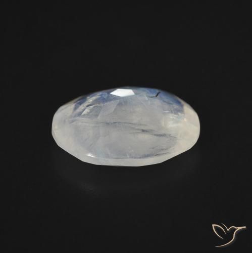 9,17 ctw natürlicher Bläulich-weiß Regenbogenmondstein, Oval, Transparent