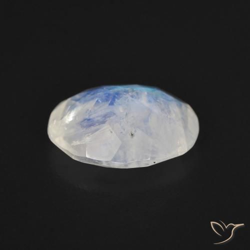 9,17 ctw natürlicher Bläulich-weiß Regenbogenmondstein, Oval, Transparent