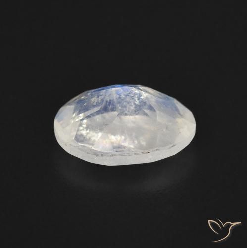 9,17 ctw natürlicher Bläulich-weiß Regenbogenmondstein, Oval, Transparent