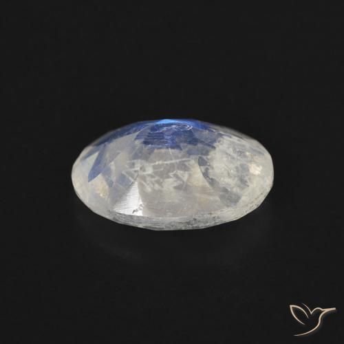 9,17 ctw natürlicher Bläulich-weiß Regenbogenmondstein, Oval, Transparent