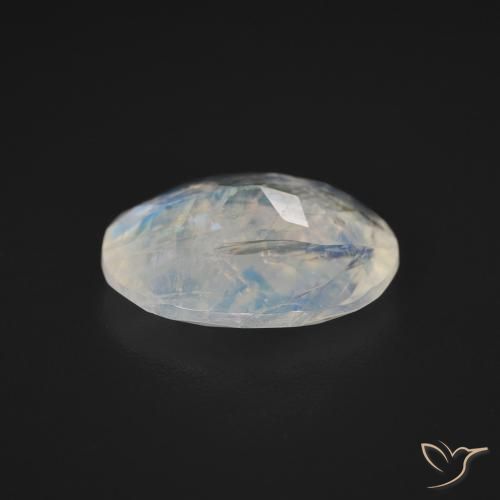 9,17 ctw natürlicher Bläulich-weiß Regenbogenmondstein, Oval, Transparent