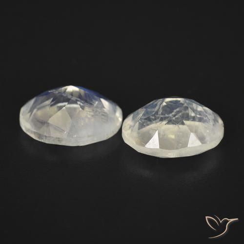 3.48 ct natürliche Bläulich-weiß Regenbogenmondstein-Edelsteine, Oval, Transparent