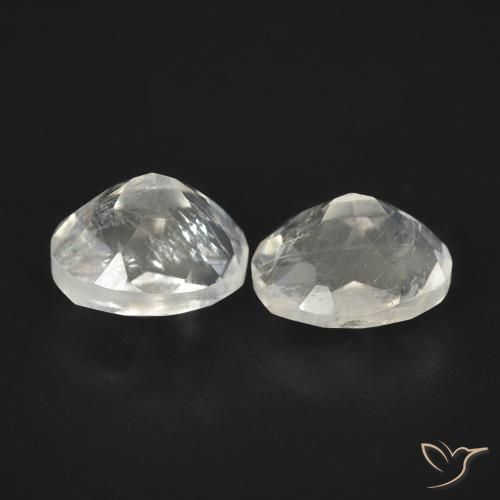 2.24 ct natürliche Bläulich-weiß Regenbogenmondstein-Edelsteine, Oval, Transparent