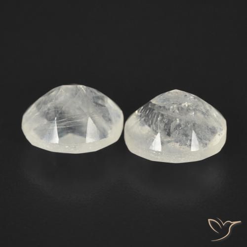 2.39 ct natürliche Bläulich-weiß Regenbogenmondstein-Edelsteine, Oval, Transparent