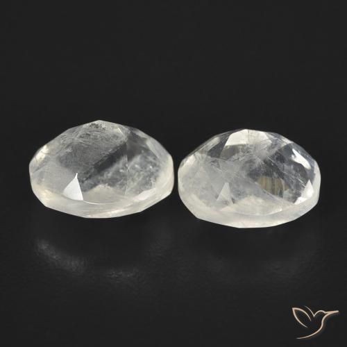 2.29 ct natürliche Bläulich-weiß Regenbogenmondstein-Edelsteine, Oval, Transparent