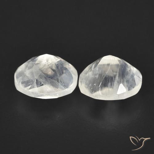 2.36 ct natürliche Bläulich-weiß Regenbogenmondstein-Edelsteine, Oval, Transparent
