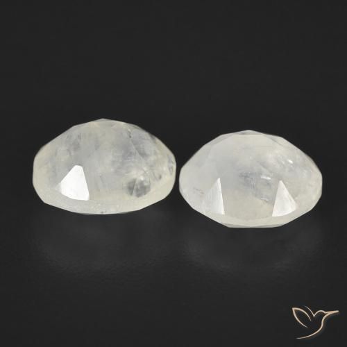 2.37 ct natürliche Bläulich-weiß Regenbogenmondstein-Edelsteine, Oval, Lichtdurchlässig
