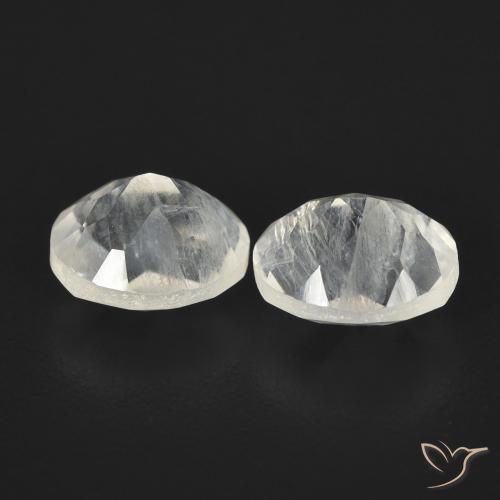 2.38 ct natürliche Bläulich-weiß Regenbogenmondstein-Edelsteine, Oval, Transparent