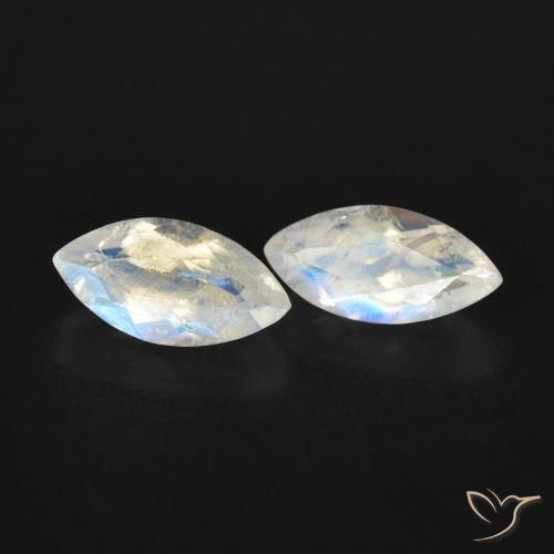 1.15 ct natürliche Bläulich-weiß Regenbogenmondstein-Edelsteine, Marquise, Transparent