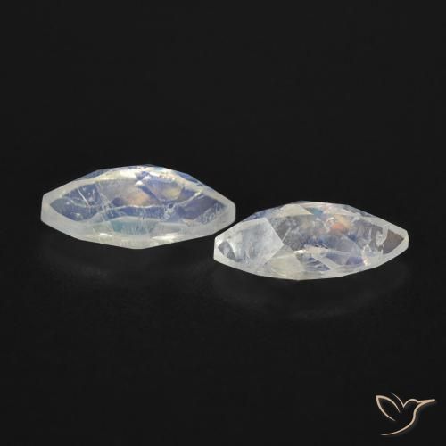 1.15 ct natürliche Bläulich-weiß Regenbogenmondstein-Edelsteine, Marquise, Transparent