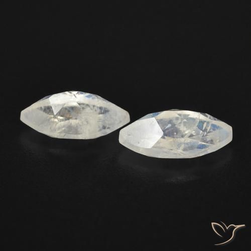 1.24 ct natürliche Bläulich-weiß Regenbogenmondstein-Edelsteine, Marquise, Transparent