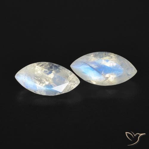 1.20 ct natürliche Bläulich-weiß Regenbogenmondstein-Edelsteine, Marquise, Transparent