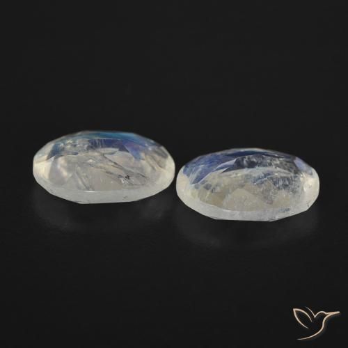 1.98 ct natürliche Bläulich-weiß Regenbogenmondstein-Edelsteine, Oval, Transparent