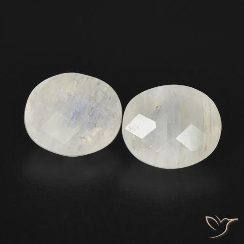 2.11 ct natürliche Bläulich-weiß Regenbogenmondstein-Edelsteine, Oval, Transparent