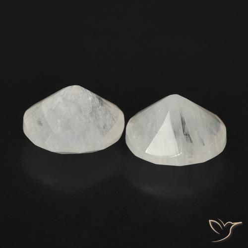 2.11 ct natürliche Bläulich-weiß Regenbogenmondstein-Edelsteine, Oval, Transparent