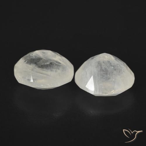 2.36 ct natürliche Bläulich-weiß Regenbogenmondstein-Edelsteine, Oval, Transparent