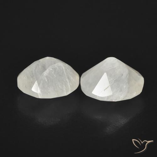 2.08 ct natürliche Bläulich-weiß Regenbogenmondstein-Edelsteine, Oval, Transparent